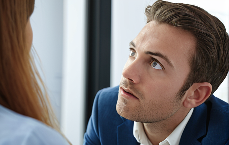 **Image Prompt:** Close-up of a person attentively listening to a digital marketing expert during a meeting, showcasing active listening with subtle head nods and engaged eye contact. Background: a modern office setting.