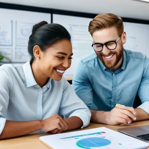 디지털 네트워킹에 적합한 플랫폼 비교 - **Prompt:** A diverse group of young professionals (two men, two women) in a bright, modern co-worki...